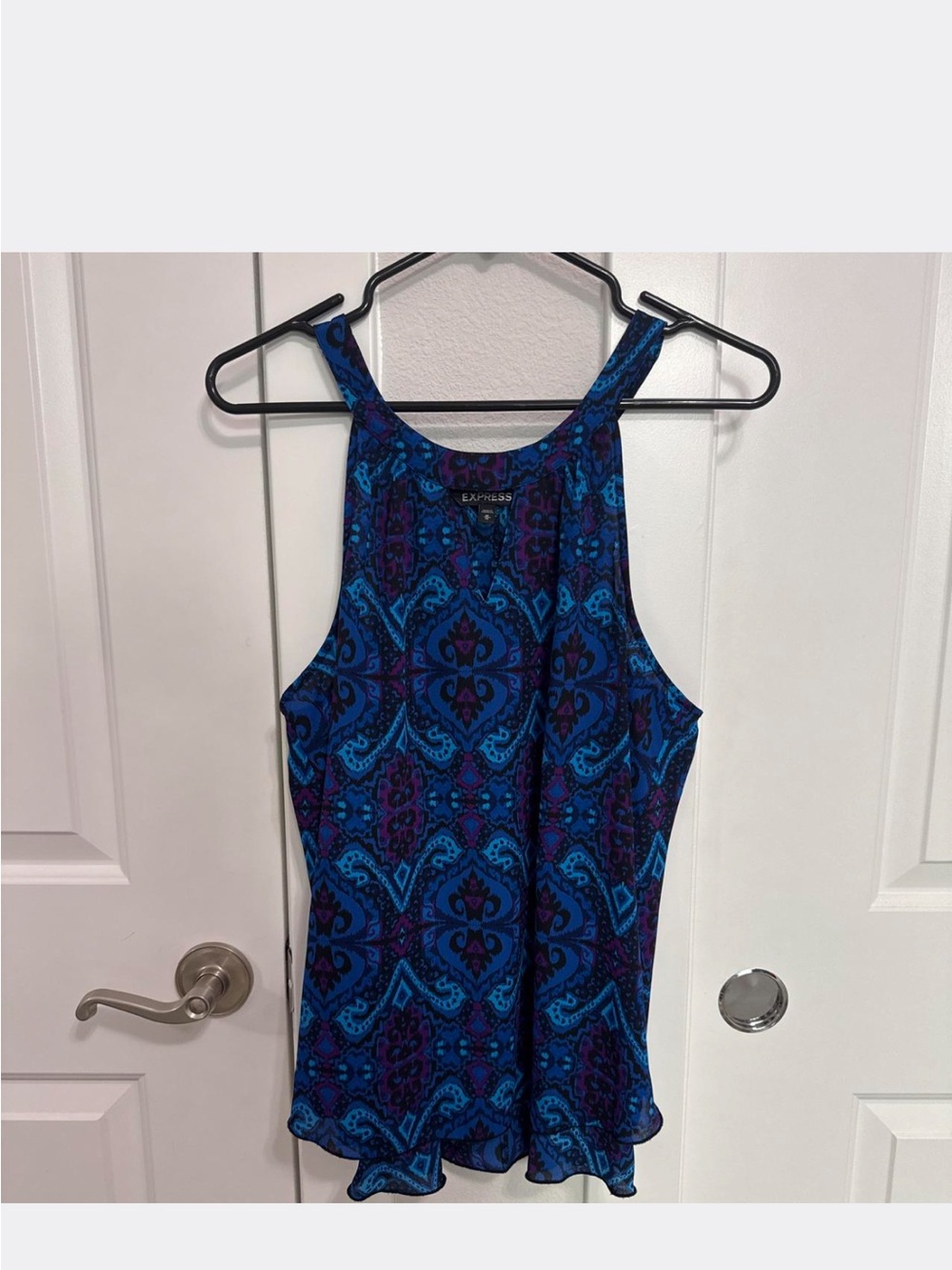 Express Blue & Purple Patterned Tank Top